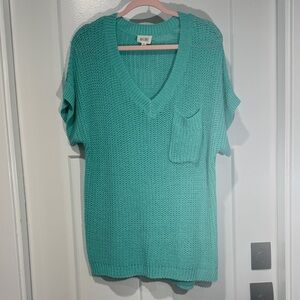BiBi Aqua V-Neck Knit Top